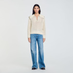 Pull en laine à col vareuse