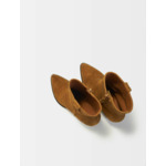 Bottines santiags en cuir suède camel