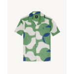 Chemise rose & vertes