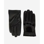 Gants Style Motard En Cuir Noir