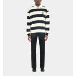 Polo Manches Longues À Rayures Noires Et Blanches Homme