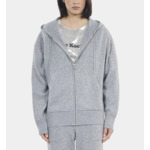 Sweatshirt À Capuche En Laine Et Cachemire Gris Femme