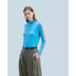 Pull Col Montant Bandes Manches Multicolores Léger