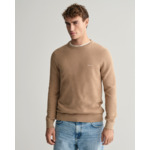 Cotton PiquÃ© Crew Neck Sweater