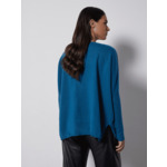 Pull poncho cachemire Faustine PETROLE