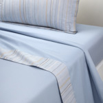 Yves Delorme - Drap plat en satin bleu, Ombrée