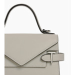 Petit sac à main double rabat Emilie en cuir grainé