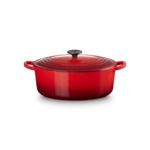 Cocotte ovale 29cm en fonte émaillée cerise*