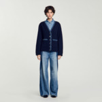 Cardigan à détails denim