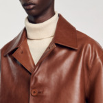 Manteau long en cuir