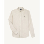 Chemise rayée beige & camel