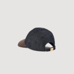 Casquette en denim et cuir