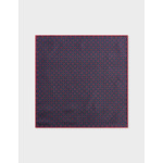 Pochette en twill de soie à motifs faïence bordeaux