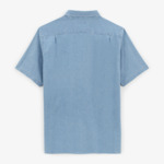 Chemise manches courtes San en denim rayé bleu indigo