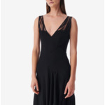 Robe En Soie Col V À Dentelle Judya