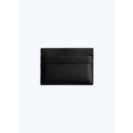 Porte-cartes en cuir lisse noir