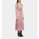 Robe Nuisette Longue Lilas Avec Guipure