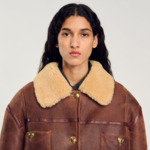 Veste en peau lainée