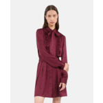 Robe Courte Jacquard Bordeaux Femme