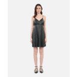 Robe Courte Noire En Cuir Femme