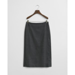 Midi Checked Wool Pencil Skirt