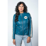 Blouson Cuir 24h Le Mans Femme Amanda jaune