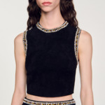 Top en maille à col bijoux