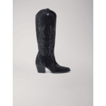 Bottes santiags en cuir suédé