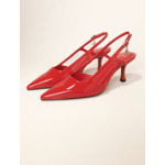 Escarpins slingback en cuir vernis