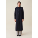 Manteau long coupe droite bleu