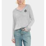 Pull Blason À Rayures En Laine Et Cachemire Femme