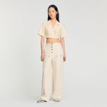 Chemise courte froncée