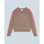 Pull Col Rond Bandes Manches Multicolore