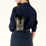 FURLA NET MINI BUCKET - TESSUTO RAFIA RIGHE+NAPPA SINTETICA