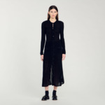 Robe longue en maille effet velours