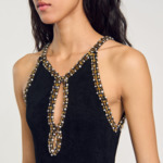Robe longue perlée
