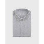 Chemise col américain en popeline rayée marine