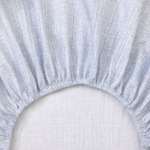 Lacoste - Drap housse en satin de coton lavé bleu, L Denim