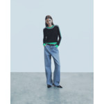 Pull Col Rond Bandes Bicolore
