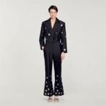 Pantalon satiné orné de sequins