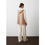 Veste sans manches ouverte en drap de laine bicolore