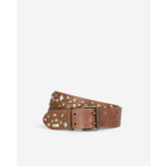 Ceinture En Cuir Marron Avec Rivets
