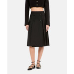 Jupe Longue Plissée Noire Femme