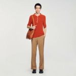 Polo en maille effet bouclettes