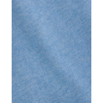 Chemise carl col droit ouvert en flanelle de coton unie bleu