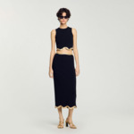 Jupe longue en maille à détail chaîne