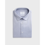 Chemise ajustée infroissable bleue