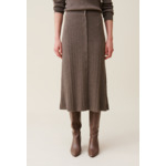 Jupe plissée boutonnée mi-longue