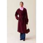 Manteau long esprit trench bordeaux