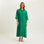 Laurence Tavernier - Robe Longue en popeline de viscose lin, Maldives